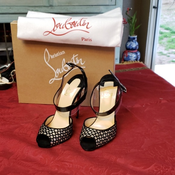 Christian Louboutin Shoes - Glittery platine/black louboutin